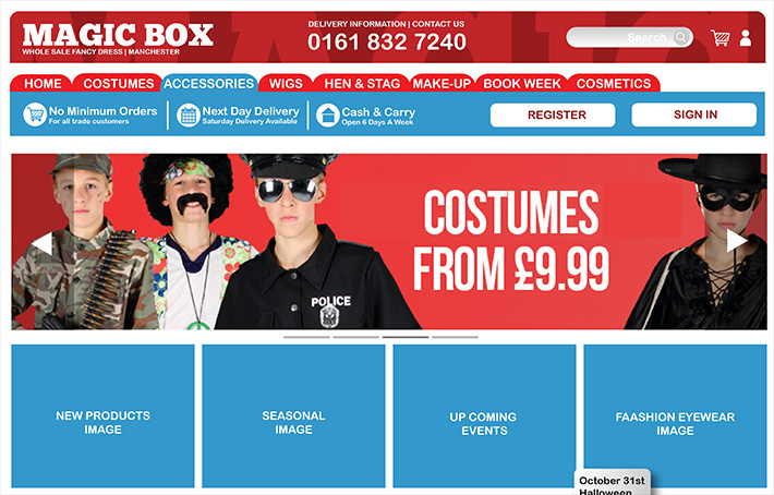 Initial Photoshop Design for Magic Box Ltd